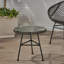Table d'appoint moderne grise avec plateau en verre trempé polyvalent