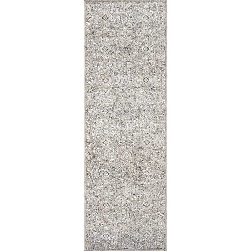 Amber Lewis x Loloi Zuma Silver / Sky Area Rug, Runner 2'7" x 10'