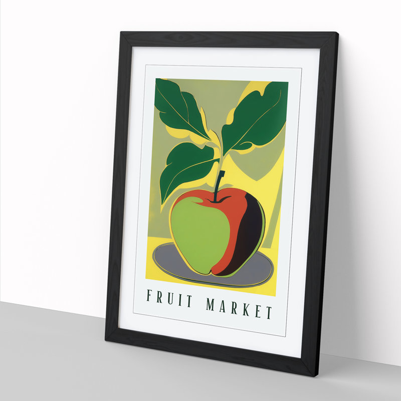Fruit Market Exhibition Apple Vol.9 - Single Picture Frame Print on Wood, 34cm H x 25cm W x 2cm D