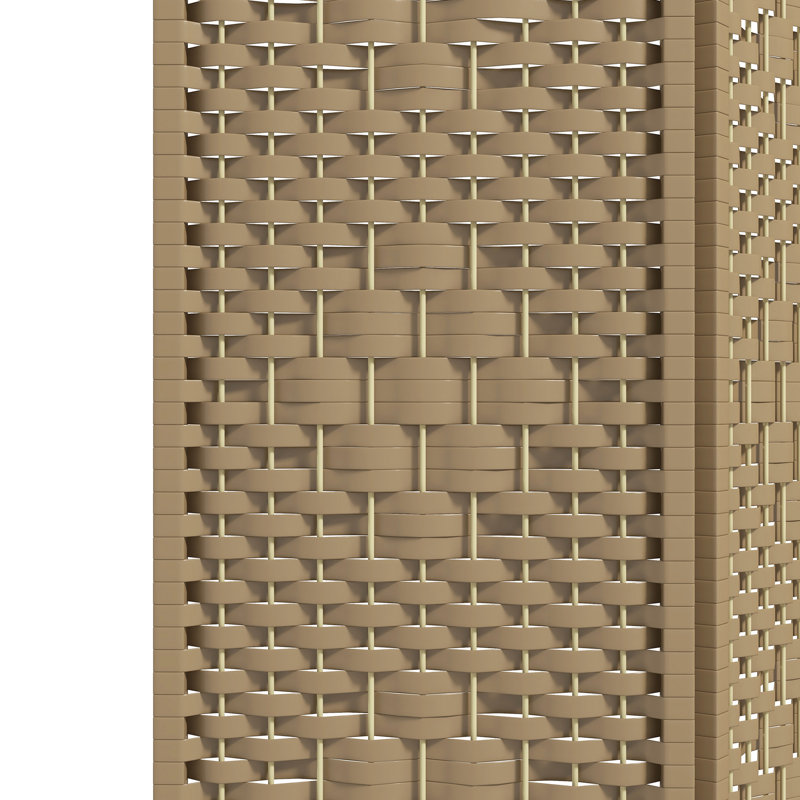 Cloison d'intimité pliante, cloison de 4 panneaux de 5,6 pi, intimité en fibre de vague, écran naturel pour espace de vie, cloison de séparation, texture maison
