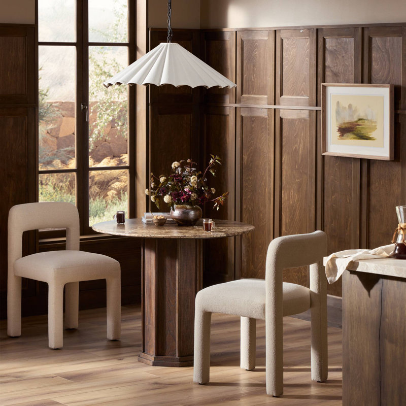 Pavlo Dining Table-Brown Marble, 30”H x 36”L x 36”W