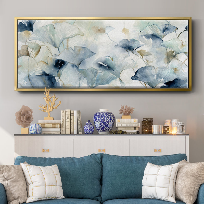 Glorious Gingko- Framed Canvas, 8" H x 20" W