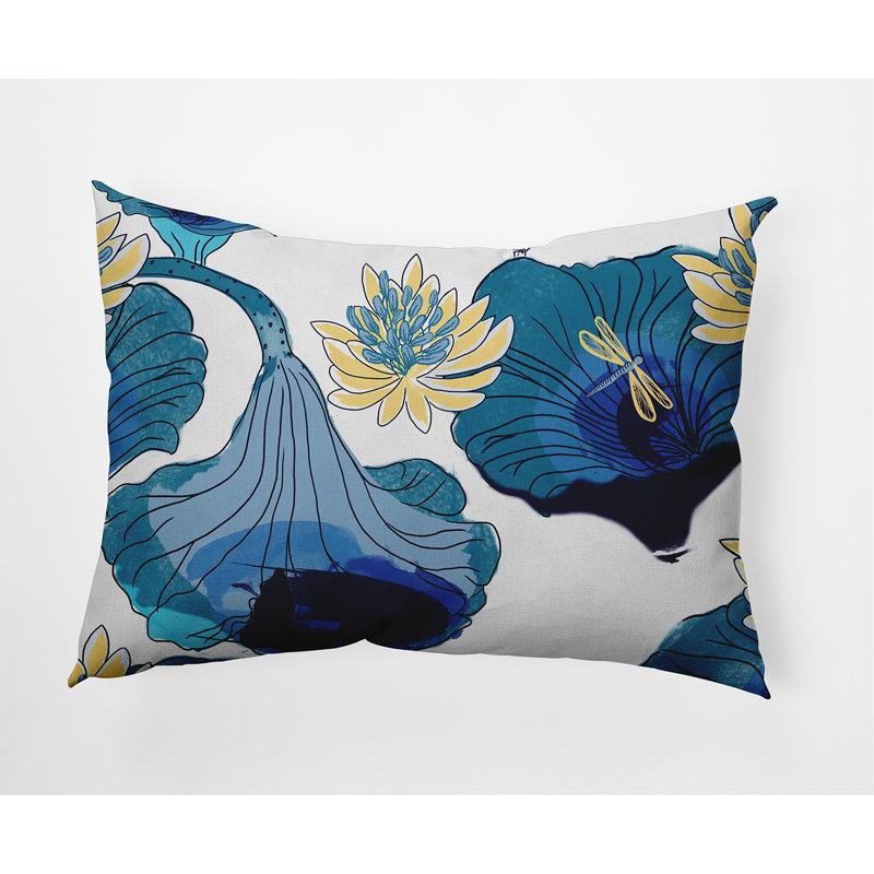 Lotokoi Rectangular Pillow Cover and Insert, Blue