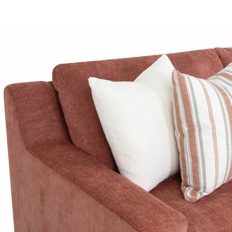 Canapé modulaire 3 pièces avec canapé, fauteuil et siège amovible Wilmot, Polyester orange