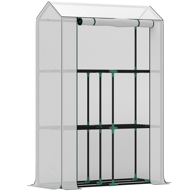 Caldena Modern Three-Shelf Greenhouse With Steel Frame And UV-Resistant Cover