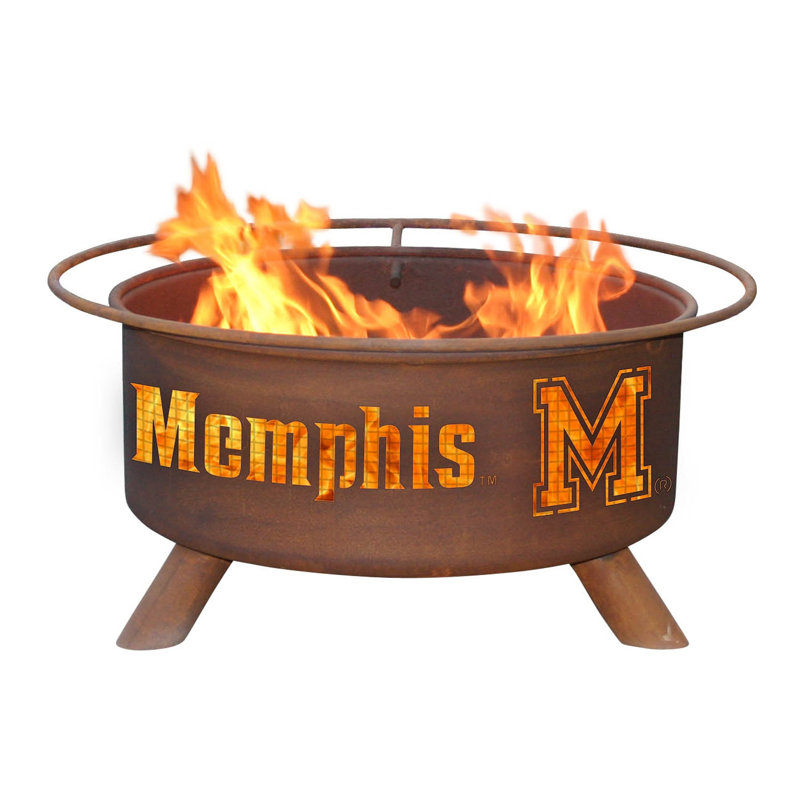Collegiate Series Round Steel Fire Pit, University of Memphis