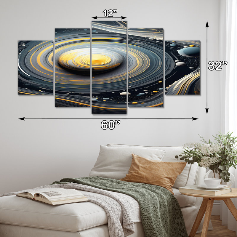 " Space Light Orbiting A Black Hole " 5 - Pieces