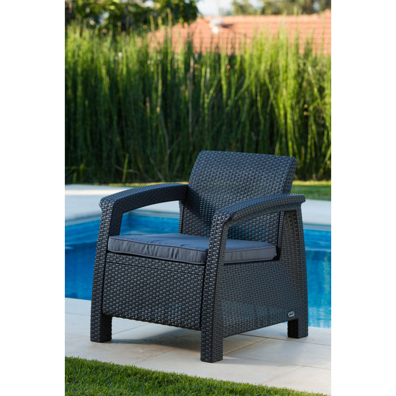 Arriona All Weather Outdoor Patio Chair with Washable  Cushion Seating Ideal for Patio, Balcony, Deck, and Poolside Furniture