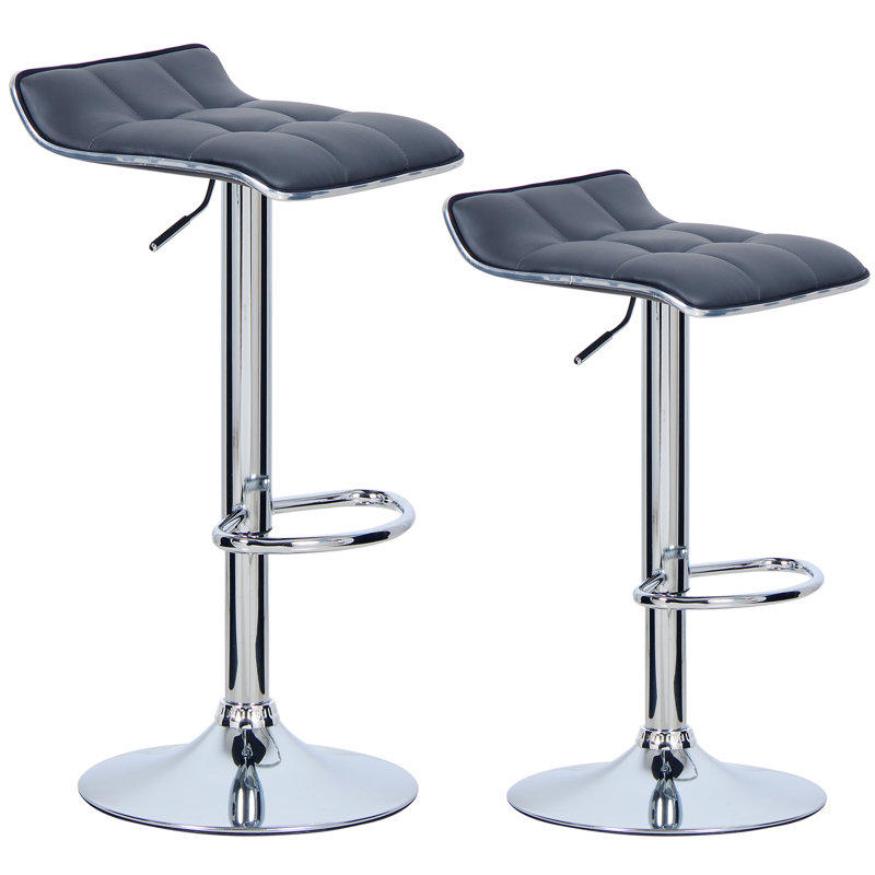 Chrome Plated Steel Bar Stool, Grey