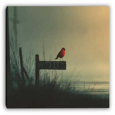 «Cardinal on Lakeside», art mural sur toile tendue