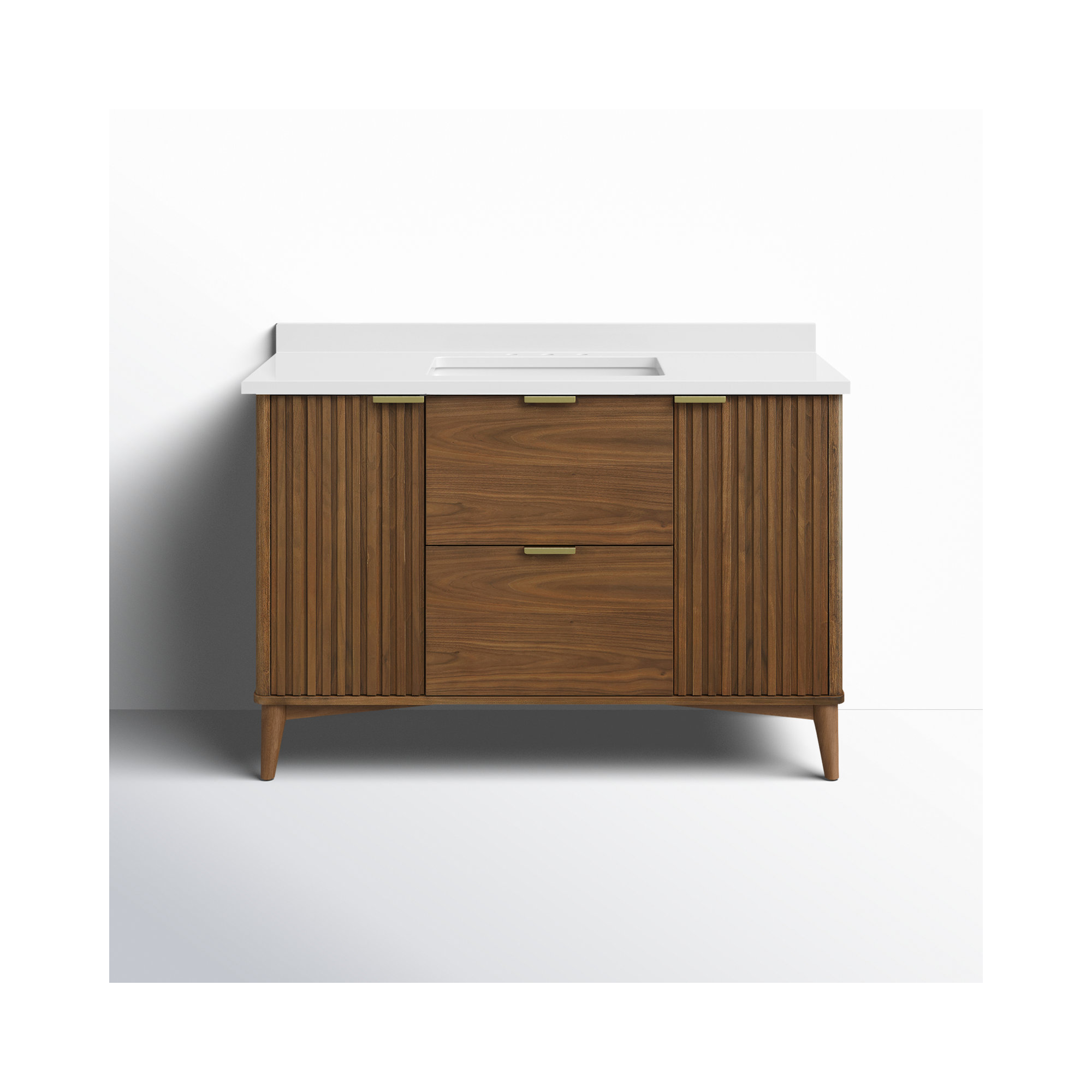 Gabi 48 in. Single Sink Bathroom Vanity, Warm Walnut