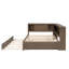 Lit de jour en bois pleine grandeur avec tablettes de rangement, USB, DEL et lit gigogne