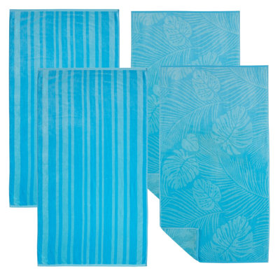 100% Cotton Jacquard Printed 2 Pack Beach Towels
