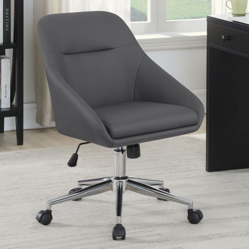 Upholstered Adjustable Home Office Desk Chair, Gray