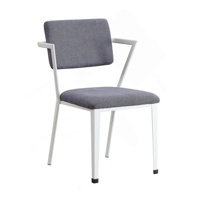 Cargo Gray Fabric & White Finish Office Chair