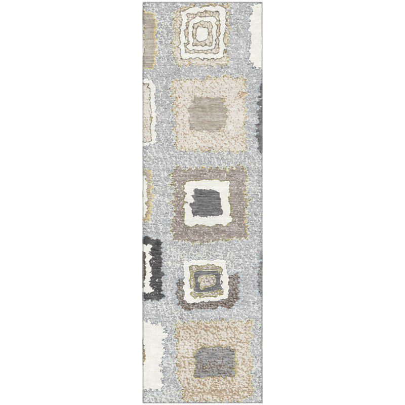 Premium Machine Washable Ariel Geometric Rug, Runner 2'3" x 7'6"