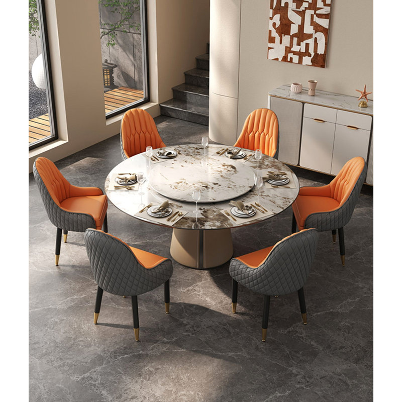 Modern And Simple Solid Wood Beech Silicone Leather Backrest Dining Chair