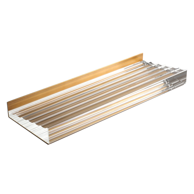 Plateau à stylos en cristal DAINTE avec détails en laiton | Porte-stylos et organisateur de bureau de direction pour la maison et le bureau