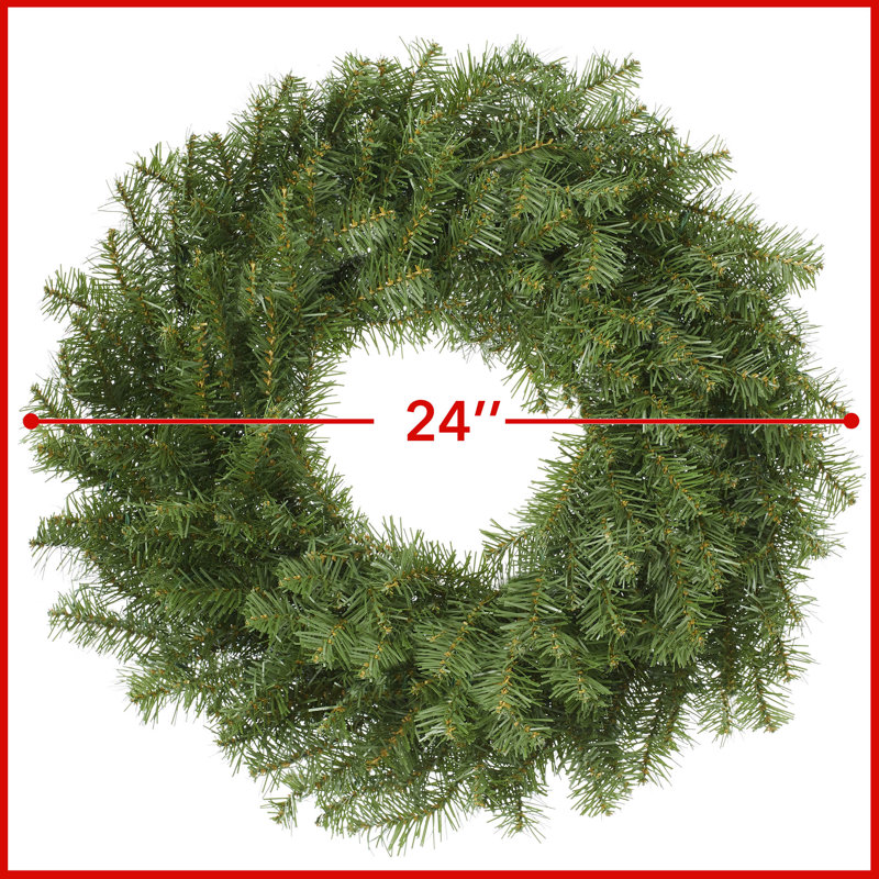 24-Inch Green Pine Artificial Christmas Wreath for Front Door