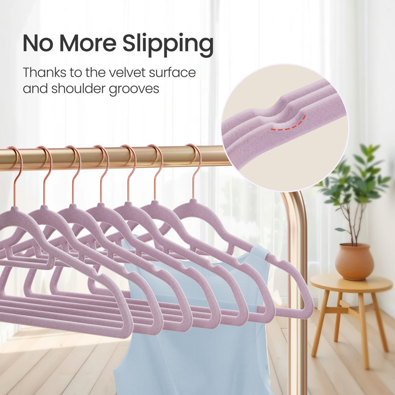 Metal Non-Slip Standard Hanger, Purple