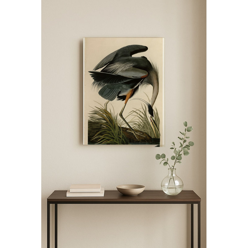 Grand Héron bleu (Plaque CCXI) — Portrait en métal, 24" H x 20" W
