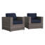Fauteuil club en osier Sunbrella