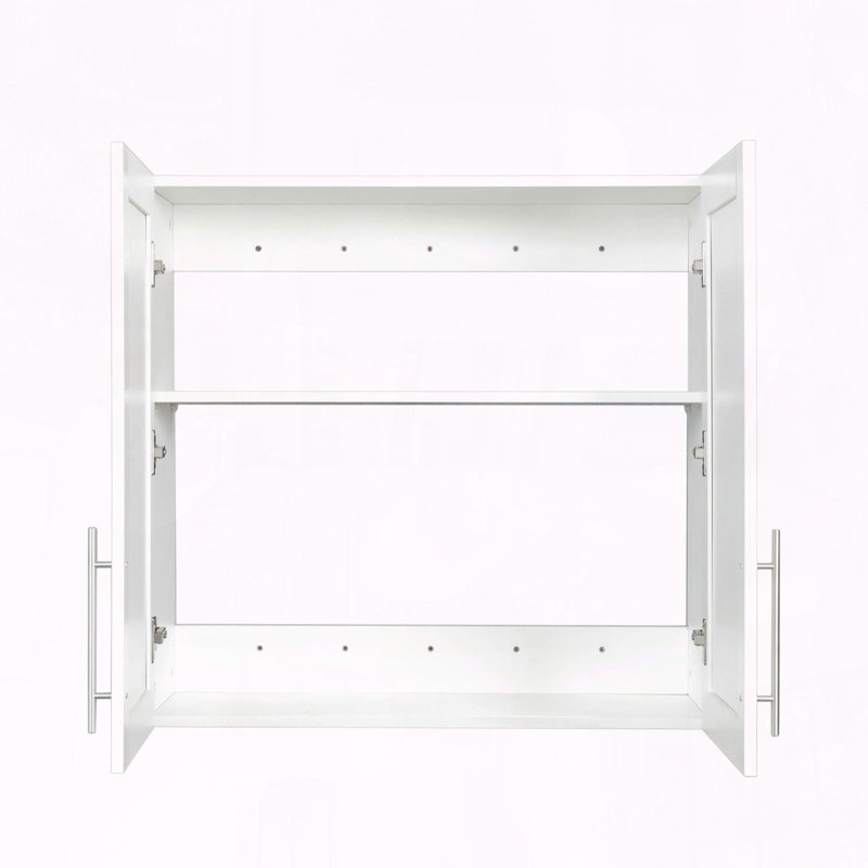 Stackable Wall Mounted Storage Cabinet with Movable Shelves