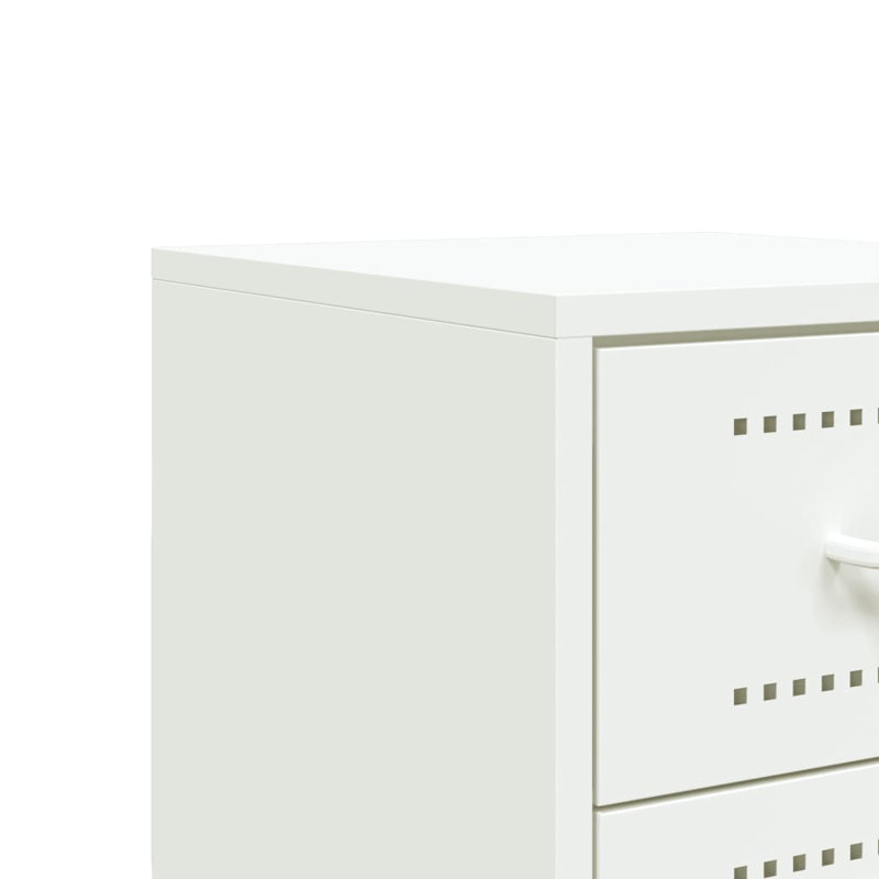 Bedside Cabinet 36x39x60.5 cm Steel, White, 2