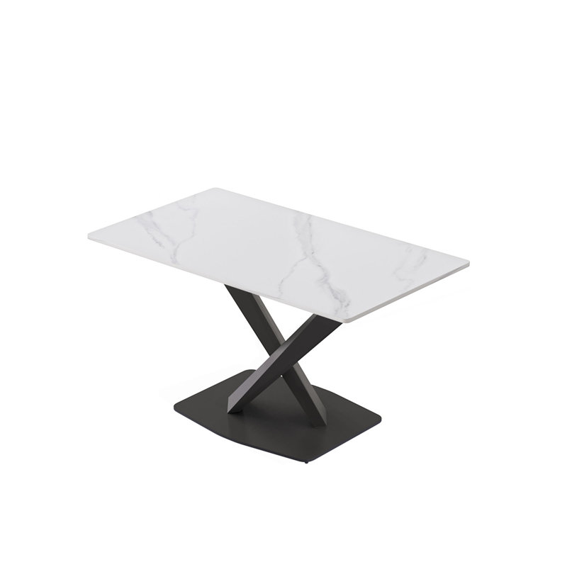 Table de salle à manger Modern, H 29,53 po x L 55,12 po x l 31,5 po, Blanc