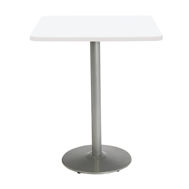 Mode Square Breakroom Dining Table, Designer White, Silver, 42" H x 36" W x 36" D