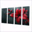 Red Red Poinsettia Raindrop Reflections II - plantes, art mural sur toile-107601041
