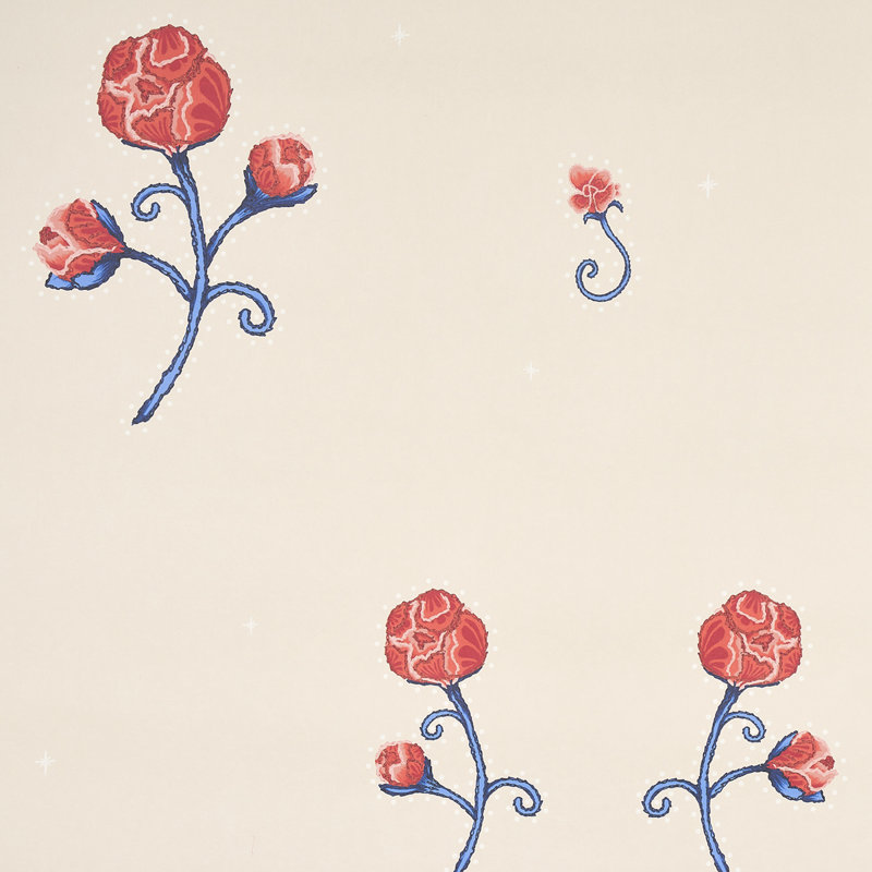 Papier peint Schumacher x Backdrop Rhinestone Cowboy, Coquelicot