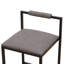 Ensemble de 2 tabourets de bar à hauteur de comptoir avec dossier et pieds en métal modernes sans accoudoirs et chaises rembourrées en polyuréthane gris (avec dossier)
