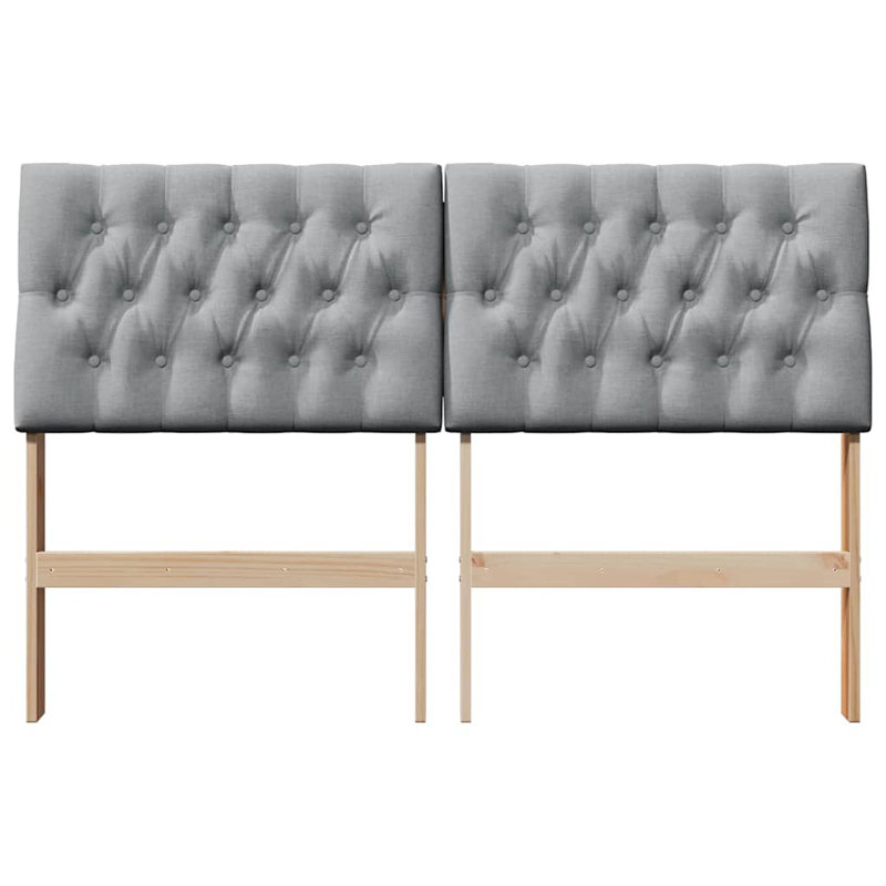 Solid Wood Headboard, Brown, EU Double - 140 x 200 cm, Light Grey