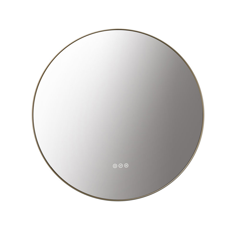 Shell LED Mirror, 29.52" x 29.52", Gold, Round