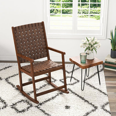 Chaise berçante en bois massif Kizi