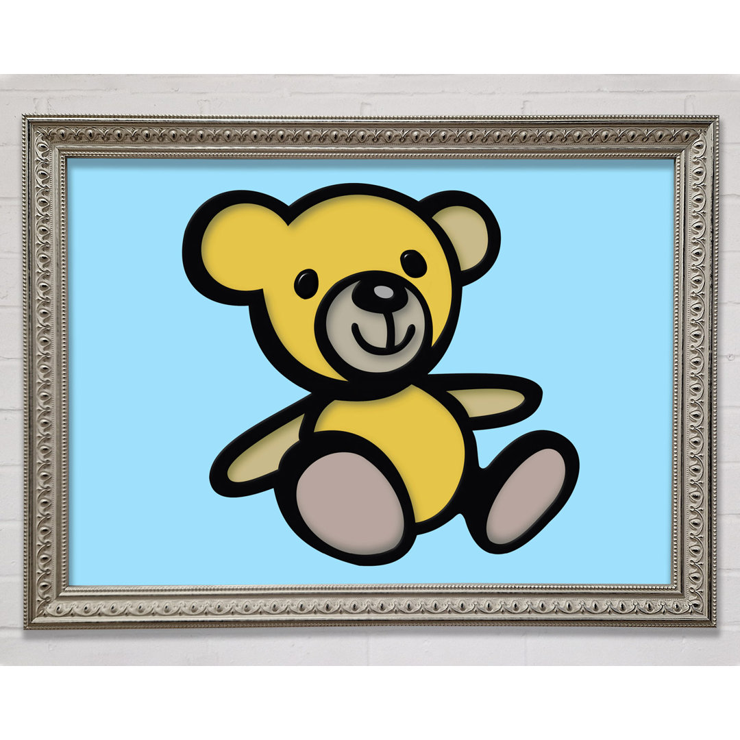 Teddybär Cartoon Baby Blau - Einzelner Bilderrahmen Kunstdrucke