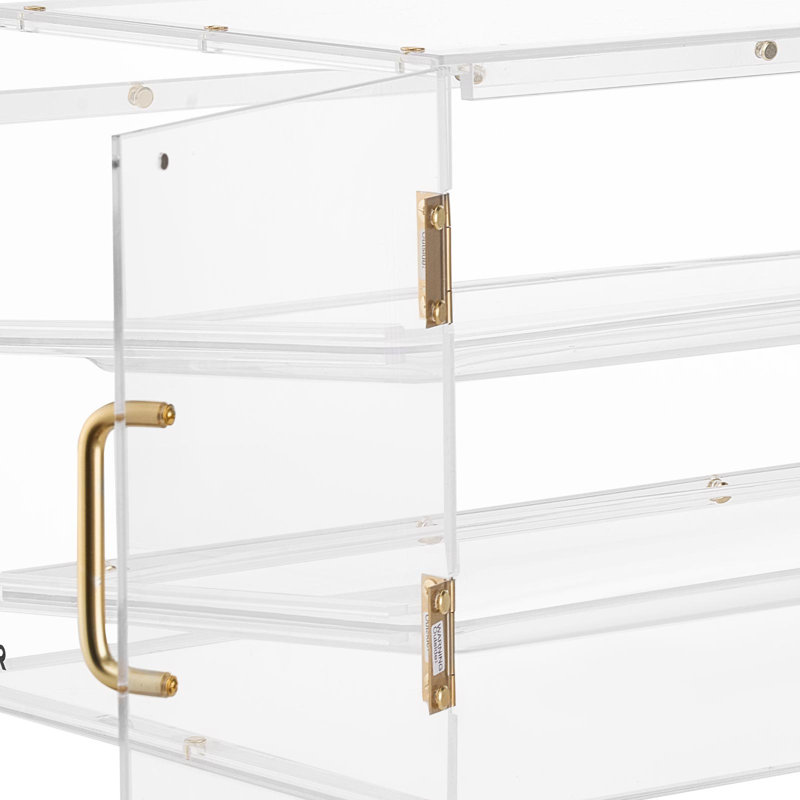 Vitrine de boulangerie, vitrine à pâtisserie commerciale à 2 niveaux, boîte à pain en acrylique transparent pour la cuisine, armoire à gâteaux avec porte arrière magnétique pour beignet à dessert, 20,7 po x 15,7 po x 12 po