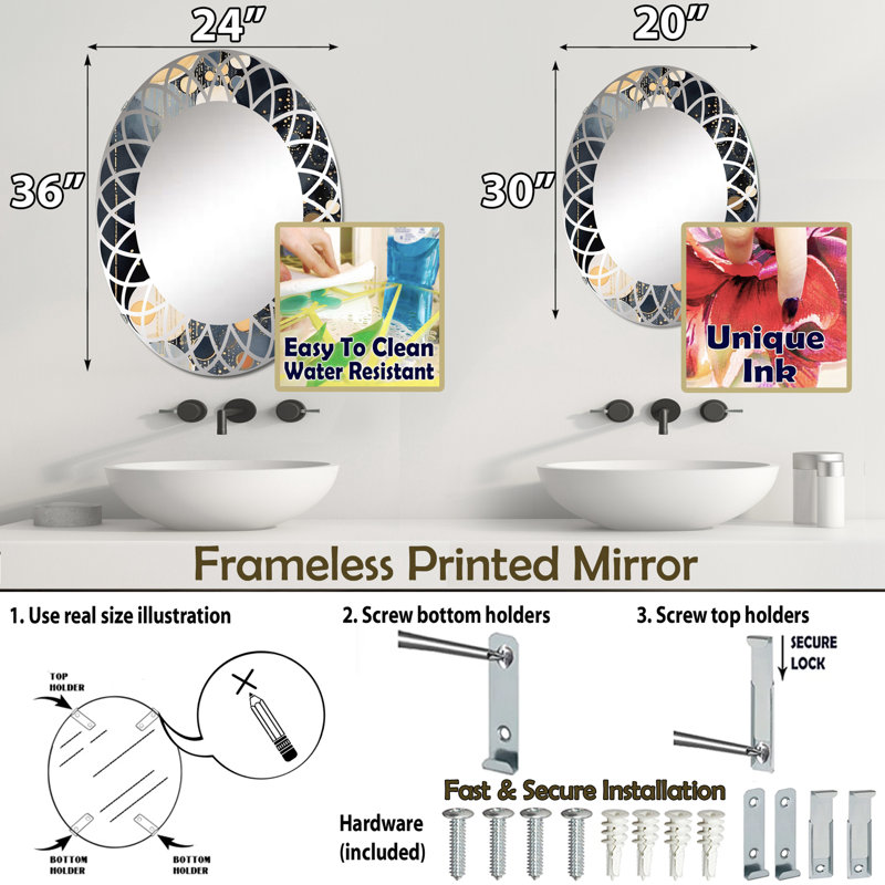 Drumdallagh Oval Mirror, 36" x 24"
