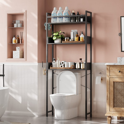 Rangement de salle de bain à suspendre au-dessus de la toilette avec panier à 3 niveaux