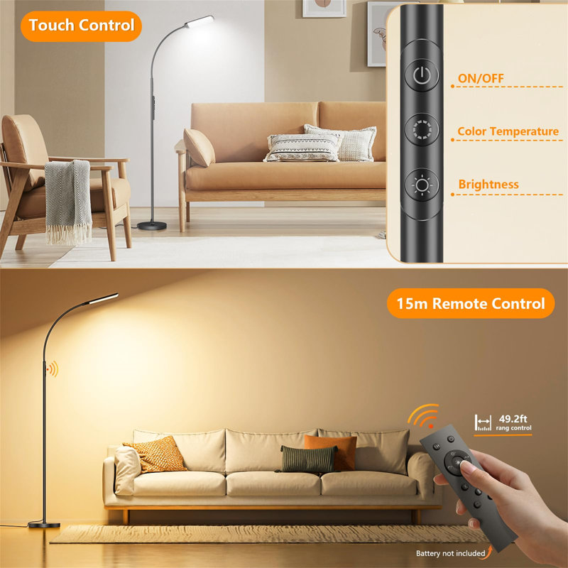 175cm Matte LED Arched Floor Lamp