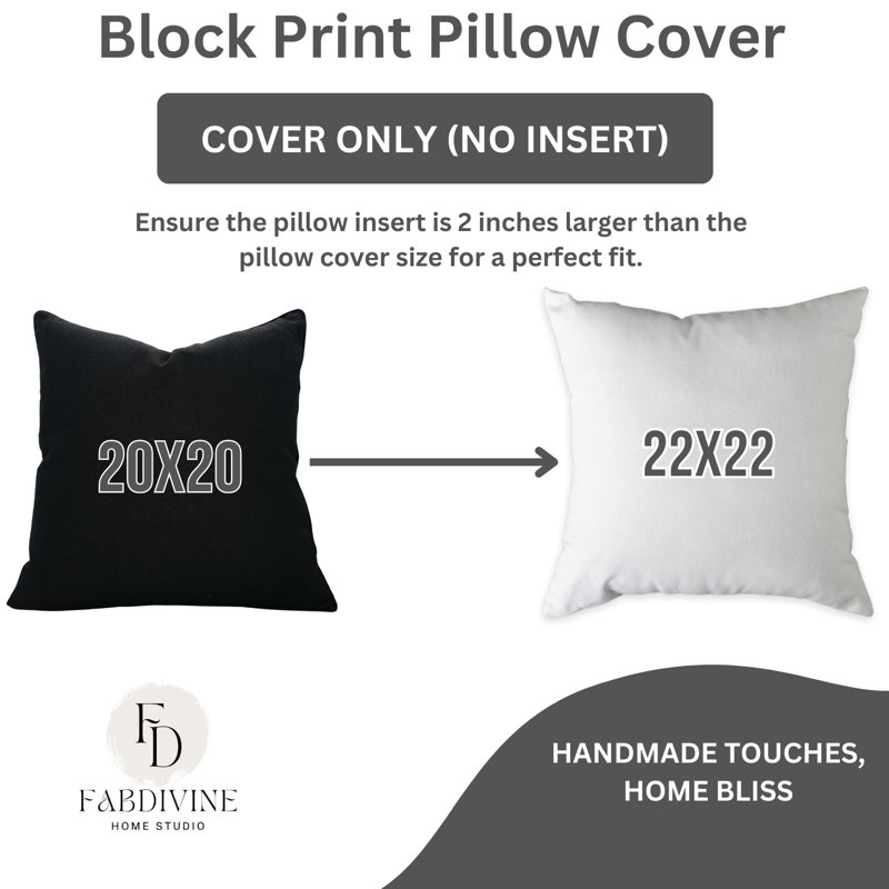 Fabdivine Premium Solid Cushion Cover – Elegant & Durable, Black, 20"H x 20"W