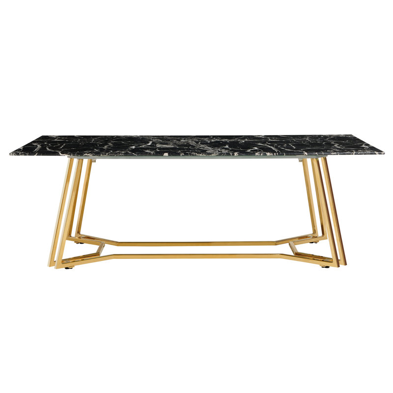 Aazil Frame Coffee Table, Black, Gold
