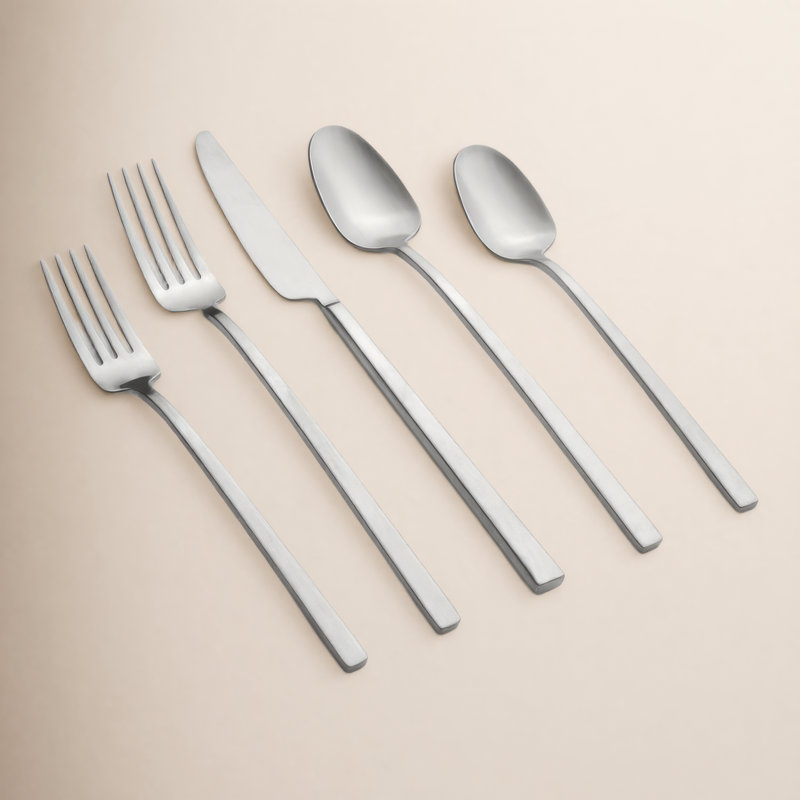 Loretta 20-Piece Stainless Steel Flatware Set, Silver Mirror