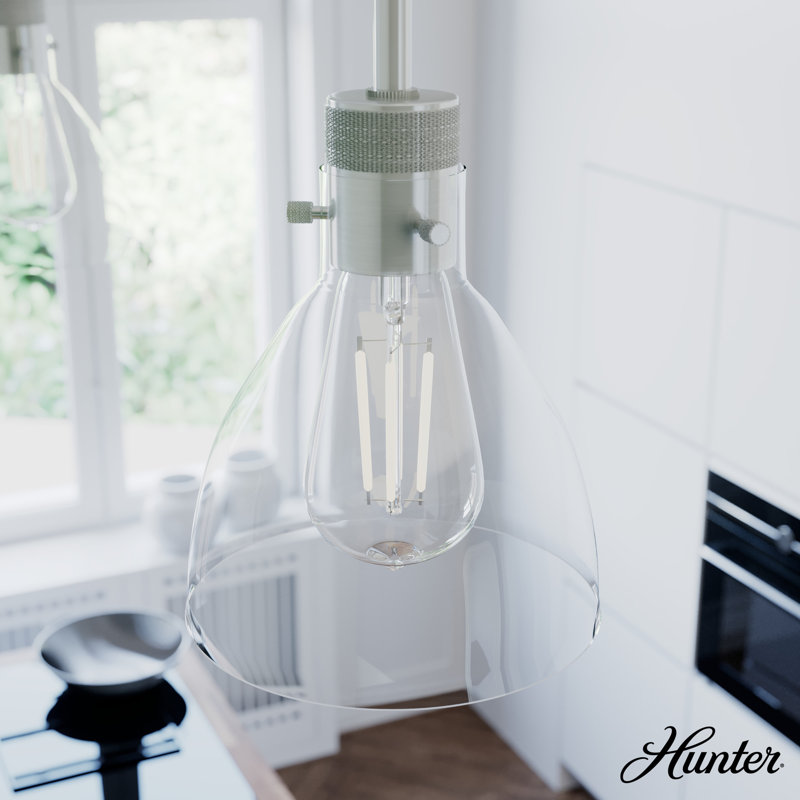 Van Nuys Brushed Nickel Glass Mini Pendant Light