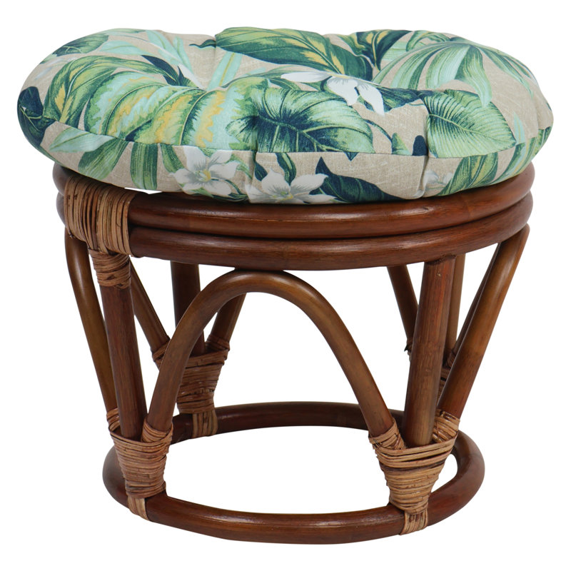 Coussin de repose-pieds intérieur / extérieur, Beige / vert floral