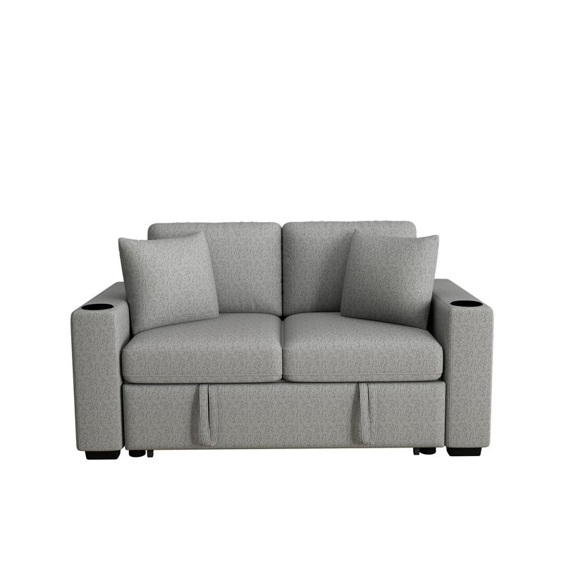 60,6 po. Canapé-lit coulissant 60,6 po., Gris chenille