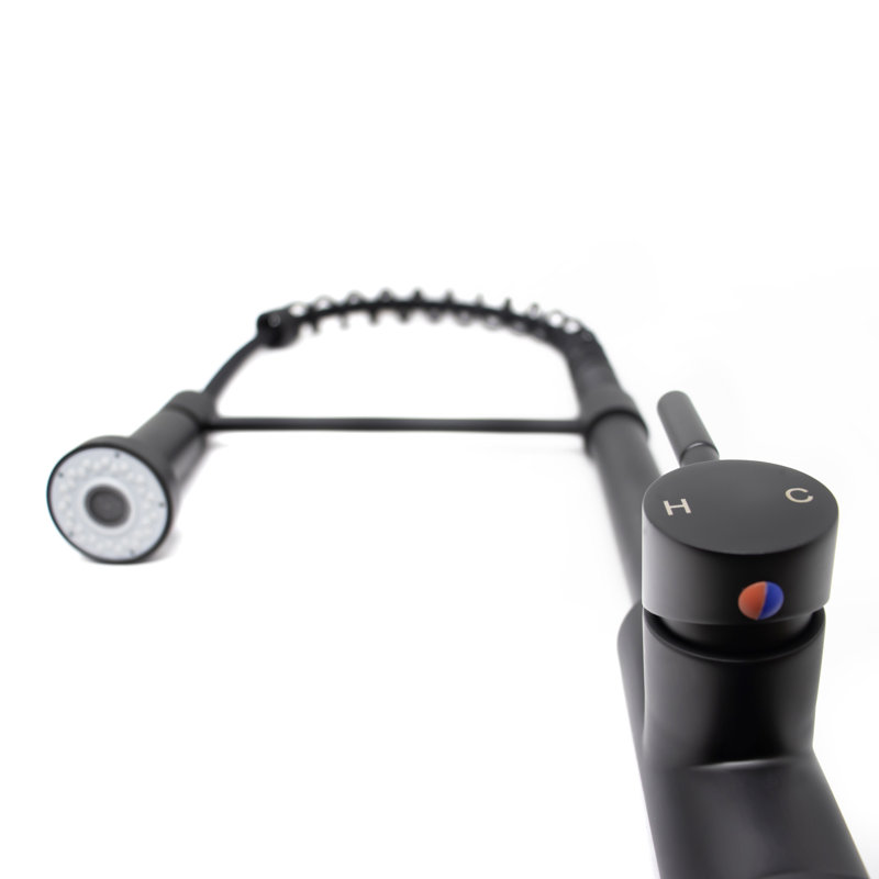 Plumb Tech Pull Down Kitchen Faucet, Matte Black