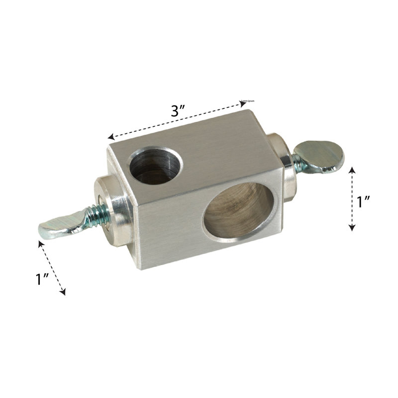 Rod Clamp with Thumbscrew Tightening, NSF Approved, 3"W x 1"D x 1"H