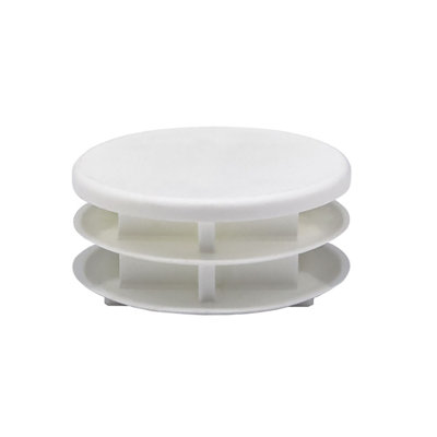 Outwater Plastic Round End Cap For Tubing (50 Pcs.) | 1-3/4" Dia. Tube Plug/Chair Glide/Floor Protector/Tube Closure/Tube Hole Plug/Pipe Plug | Fits Multi Gauge Tubing | Textured White | Heavy Duty